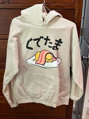 Gudetama Beige Hoodie Size L